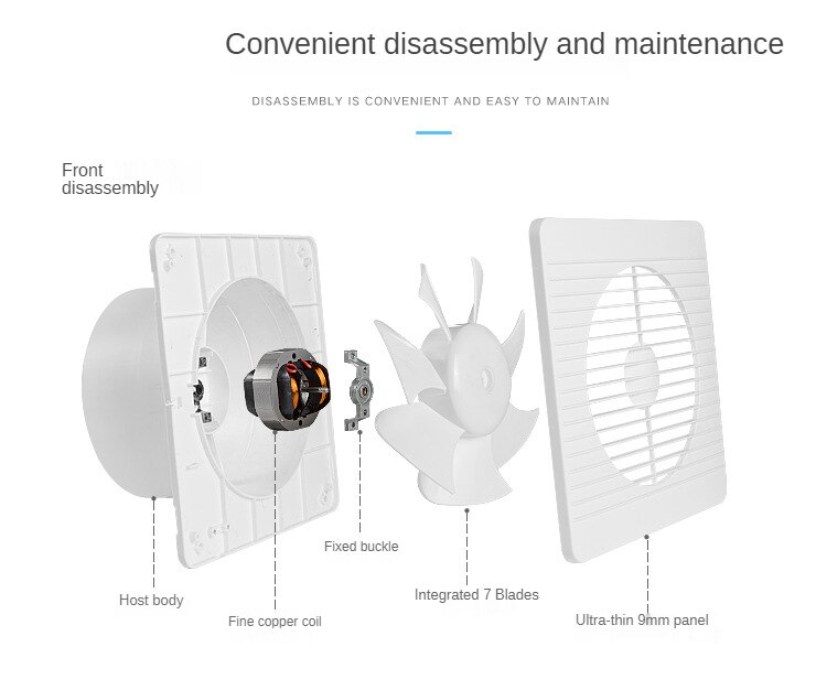 4/6/8inch Electric Portable Exhaust Fan Kitchen Low Noise Ventilator Wall Silent Extractor Pipe Vent Inline Attic Fans