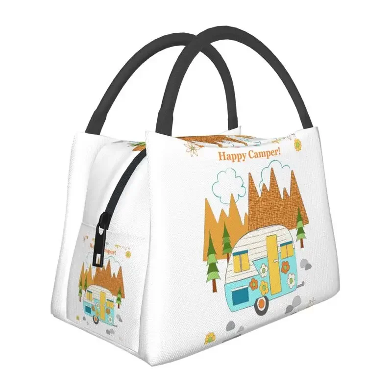 Happy Camper sac à déjeuner isolé pour femmes étanche explorer la nature Camping refroidisseur thermique déjeuner fourre-tout bureau pique-nique voyage: Orange