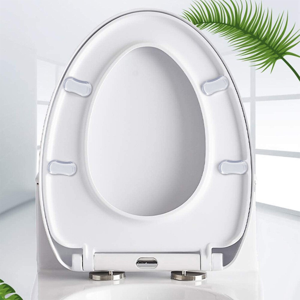 4pcs Hygienic Toilet Seat Bumper Universal Silicone Transparent Bathroom Home Pads Buffer Replacement Parts Strong Adhesive