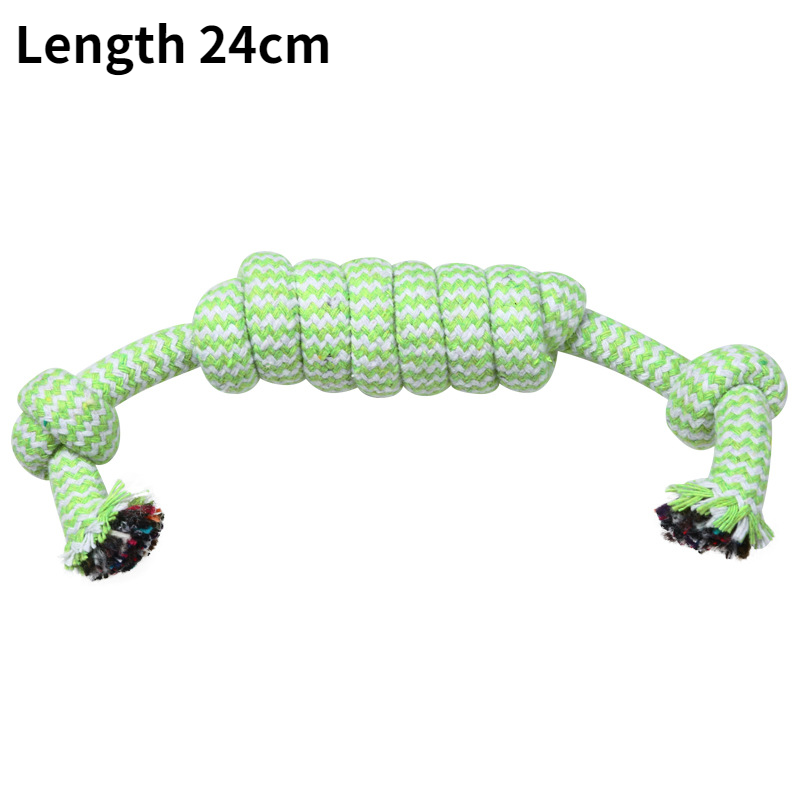 Jouets à mâcher en corde de coton à Double nœud pour chien, molaires résistantes aux morsures, petit gabarit, nettoyage des dents: C-Random Color