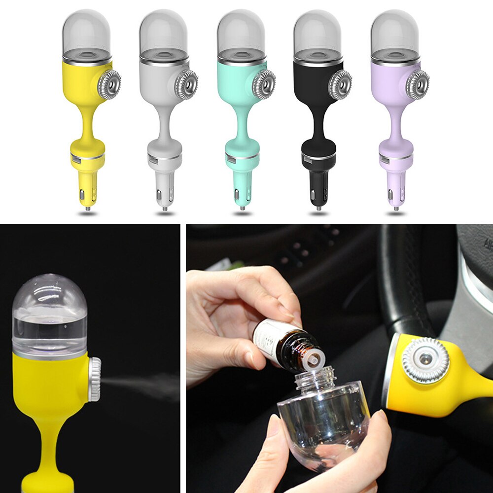 2in1 Mini Vehicular Aromatherapy Humidifier USB Charging Mini Purifier Turnable Head Nawilzacz Powietrza