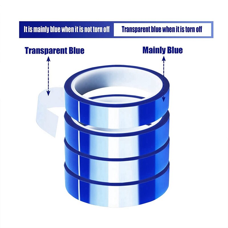 4 Rolls 20mm X33M Heat Tape High Temperature Heat Resistant Tape Heat Transfer Tape for Heat Sublimation Press Vinyl