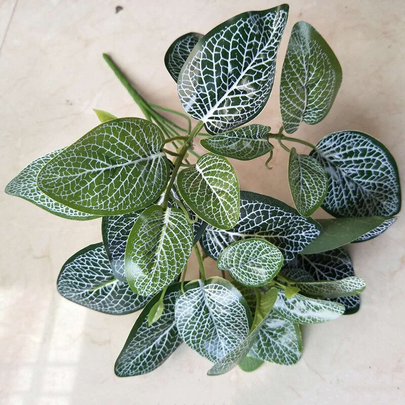 Hmeot 1 pc grønn reddik / hvit flekk / kaldt vann / søtpotet / limte silke kunstige planter, hage hjem dekorasjon grønne planter: En
