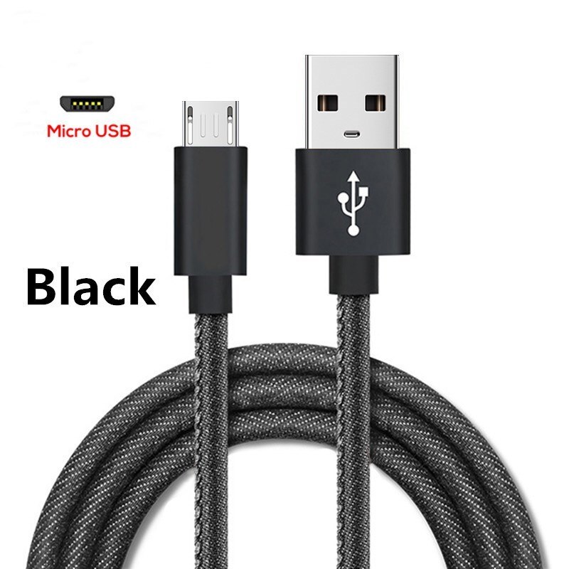 Micro Usb Kabel Snelle Lader Usb Data Kabel Nylon Sync Cord 3A Voor Samsung Xiaomi Huawei Redmi Opmerking 4 5 android Microusb Kabels: Black / 2m