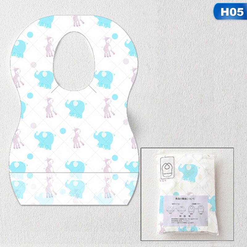 10Pcs/Lot Baby Disposable Bibs Portable Toddler Kids Feeding Bibs Waterproof Non-Woven Fabric Bibs Saliva Apron Paper Bibs: H05