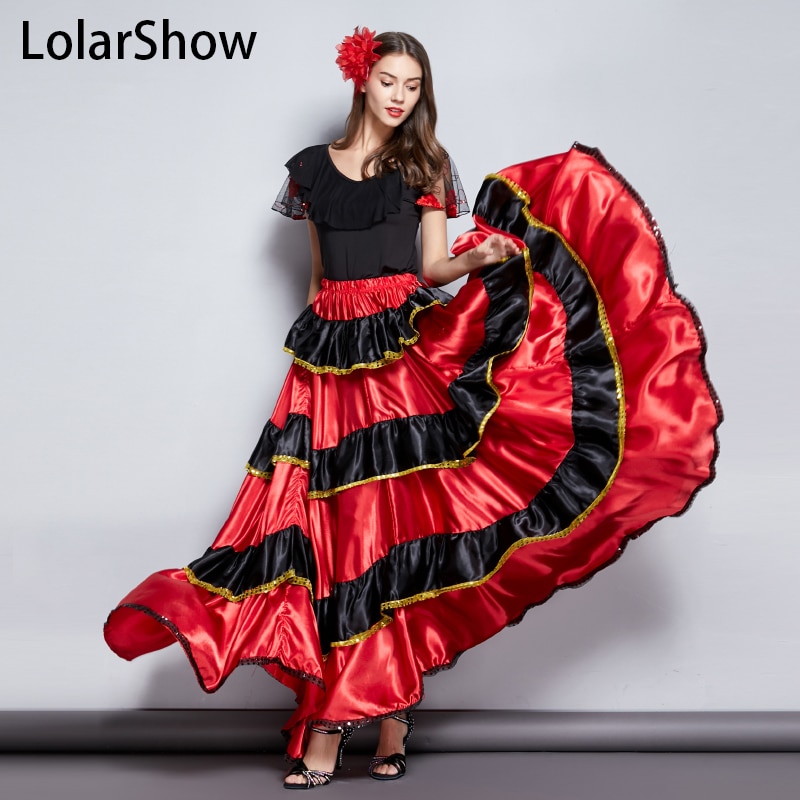 Gypsy Dance Kostuum Lange Rok Flamenco Rok Buik Rok Voor Meisje