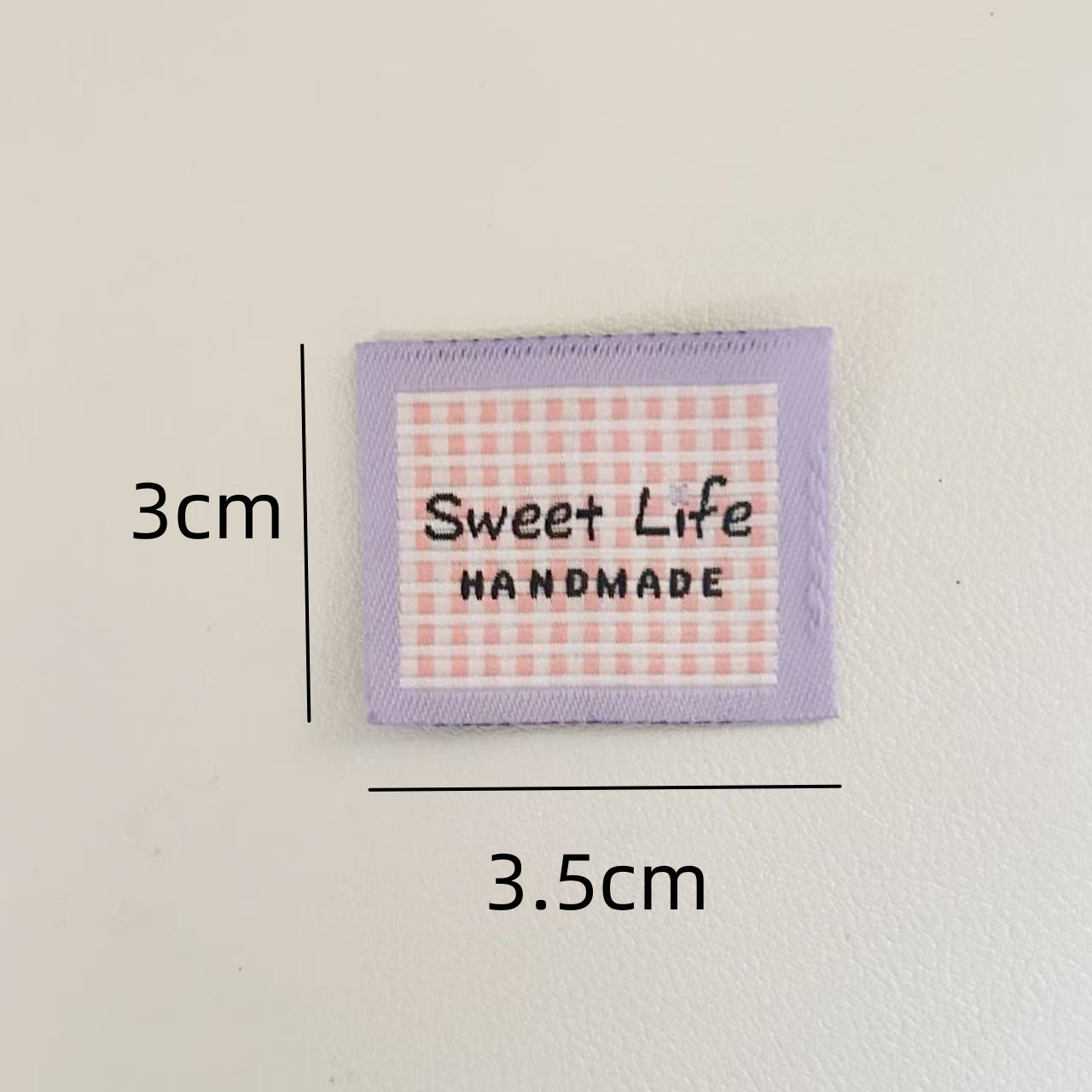 Handgemaakte stoffen labels – geruite en stippen geborduurde patches voor kleding, tassen, sokken, doe-het-zelf naailabels, klaar voor: Antiek Zilver