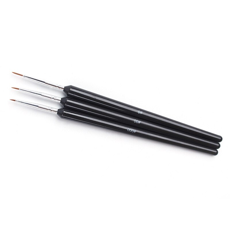 3 stuks nail art kwasten kristal snijpen pailletten staaf liner schilderen acryl uv gellak tekenen gradiënt kwast nail art tool: 08