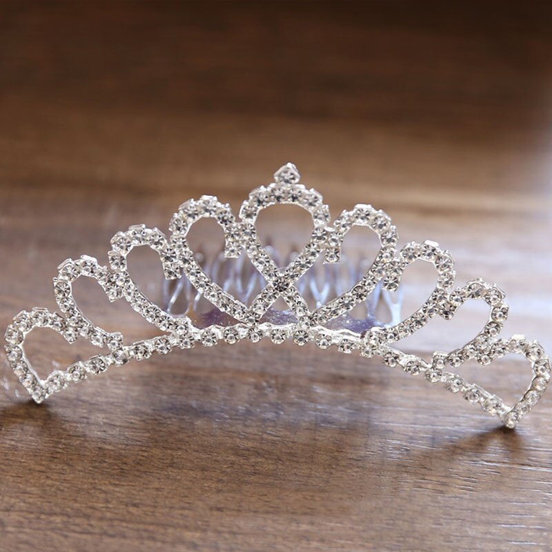 FORSEVEN Mini Silber Farbe Perle Strass Kristall Frauen Mädchen Prinzessin Diadem Hochzeit Haar Kamm Stil Tiara Krone Haar Schmuck: Style 11