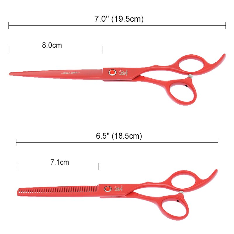 7.0 &quot;Hund Scheren Japan Stahl Hundesalon Schere Tiere Gerade Gebogen Schneiden Tijeras Ausdünnung Schere B0029A