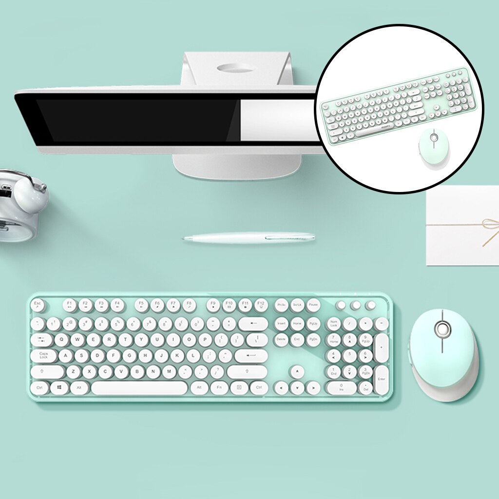 Gemengde Kleur 2.4Ghz Draadloze Toetsenbord En Muis Combo Set 104 Kleurrijke Toetsen Met Usb-ontvanger Voor Mac Pc Laptop desktop