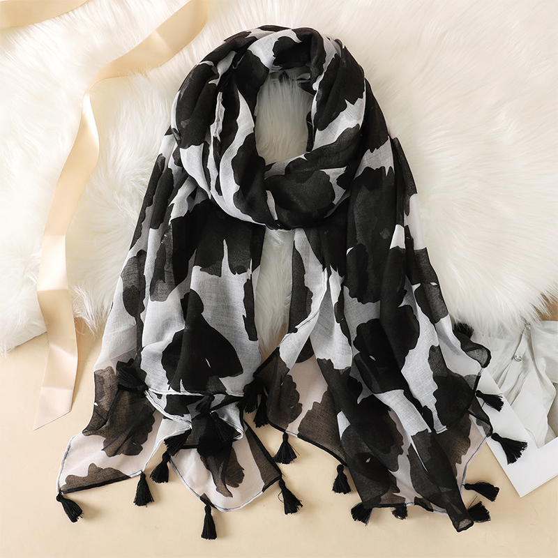 Paisley Abstract Floral Tassel Viscose Shawl Scarf Lady Wrap Thin Pashmina Stole Muslim Hijab 180*90Cm: Emerald Green