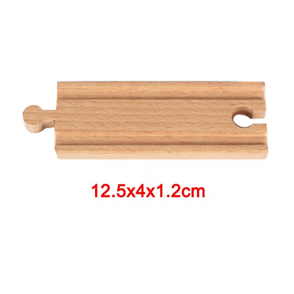 Wooden Train Track Accessories Railway Compatible with Wood Trains Wood Tracks Railway Toys for Kids BM88: med straight rail