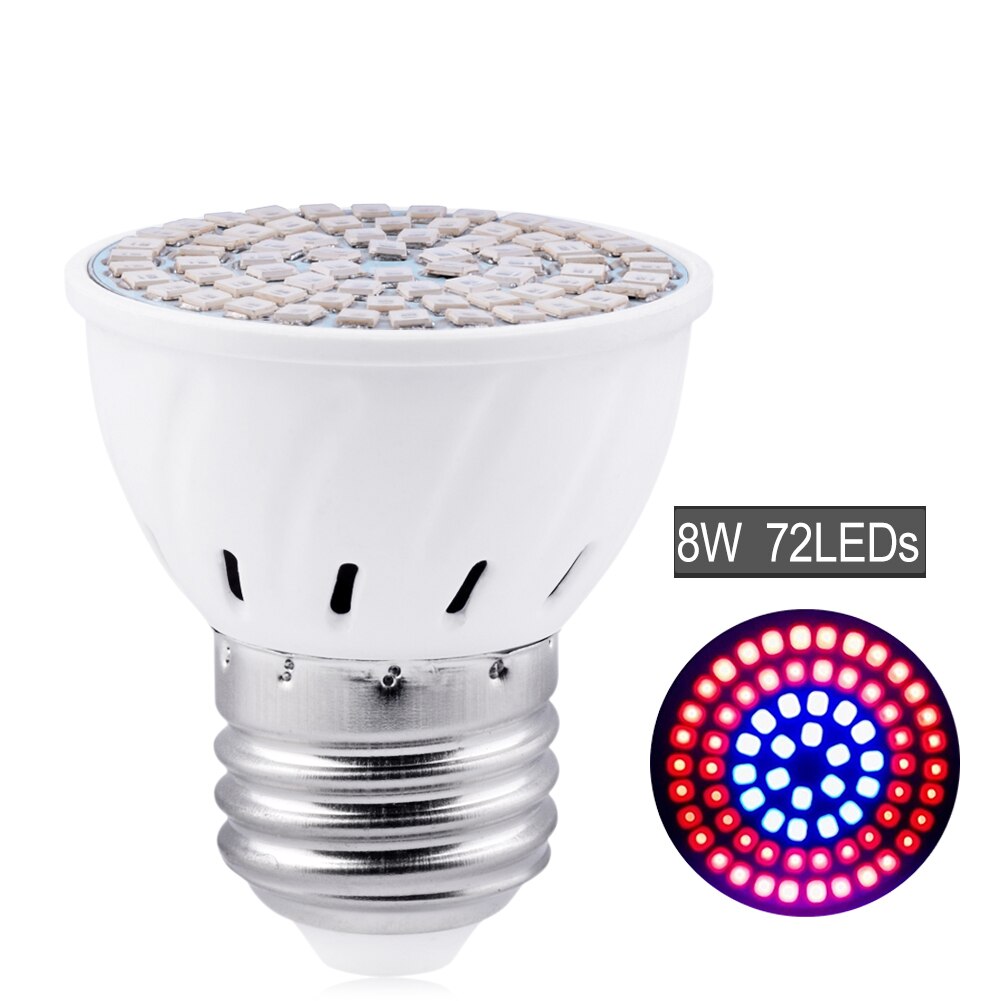 E27 200 500 800Leds Wide Spectrum LED Grow Lights LED Horticulture Grow Light for Garden Flowering Plant and Hydroponics System: 72LEDS