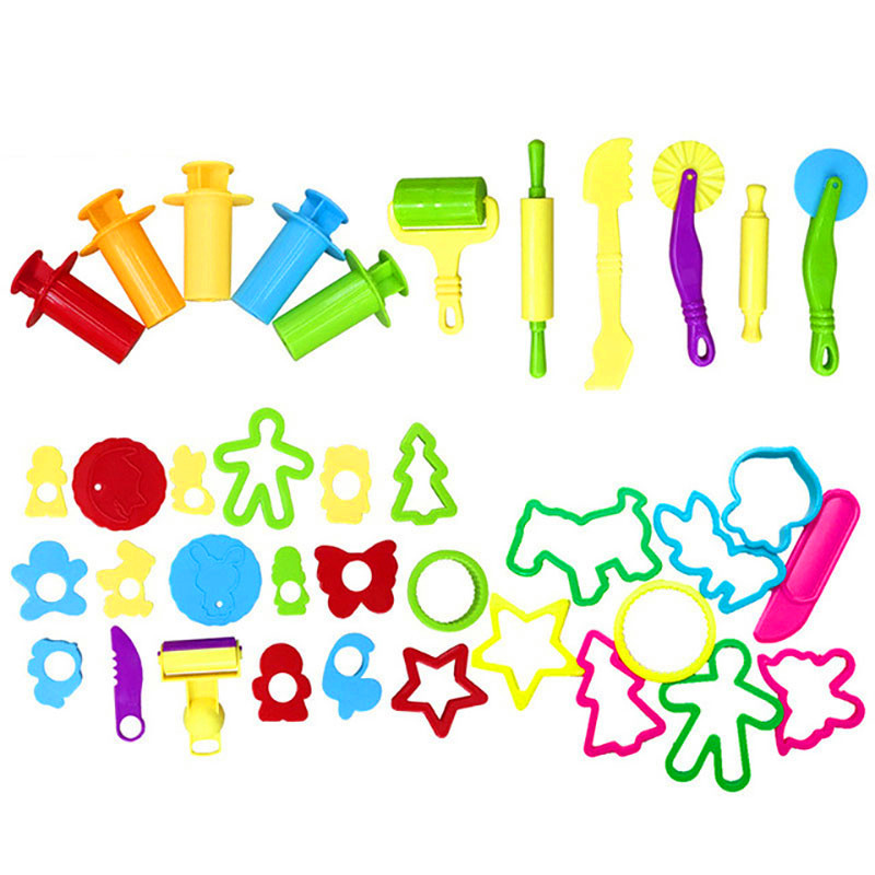 DIY Slimes Play Dough Tools Accessories Plasticine Dinosaur Animal Model Clay Kits Soft Clay Cut Sets Toys for Children: Kids Toys O