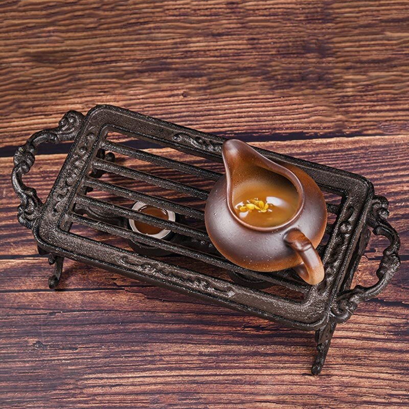 Bougeoir en fonte de Style japonais, chauffe-café, lait, vin, Base chauffante, Art rétro en fer, poêle à thé , théière, dessous de plat