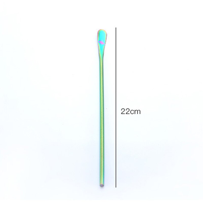 Newly Korean Style Long Handle Mixing Spoon 304 Stainless Steel Wine Coffee Stirring Spoon Stirring Rod TE889