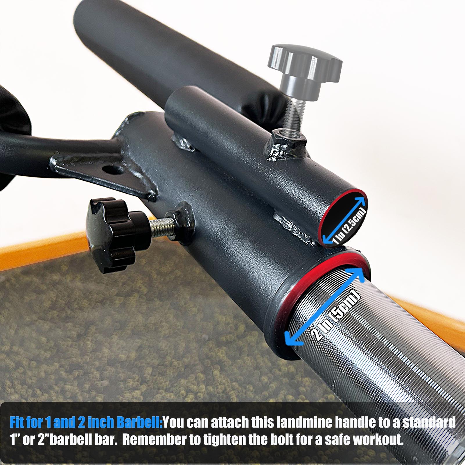 Home Gym Shoulder Press Bar For 25/50mm (1/2 Inches) Barbell Rod,T-bar,Row,Back Attachment,Weightlifting Deadlift,Squat Handle