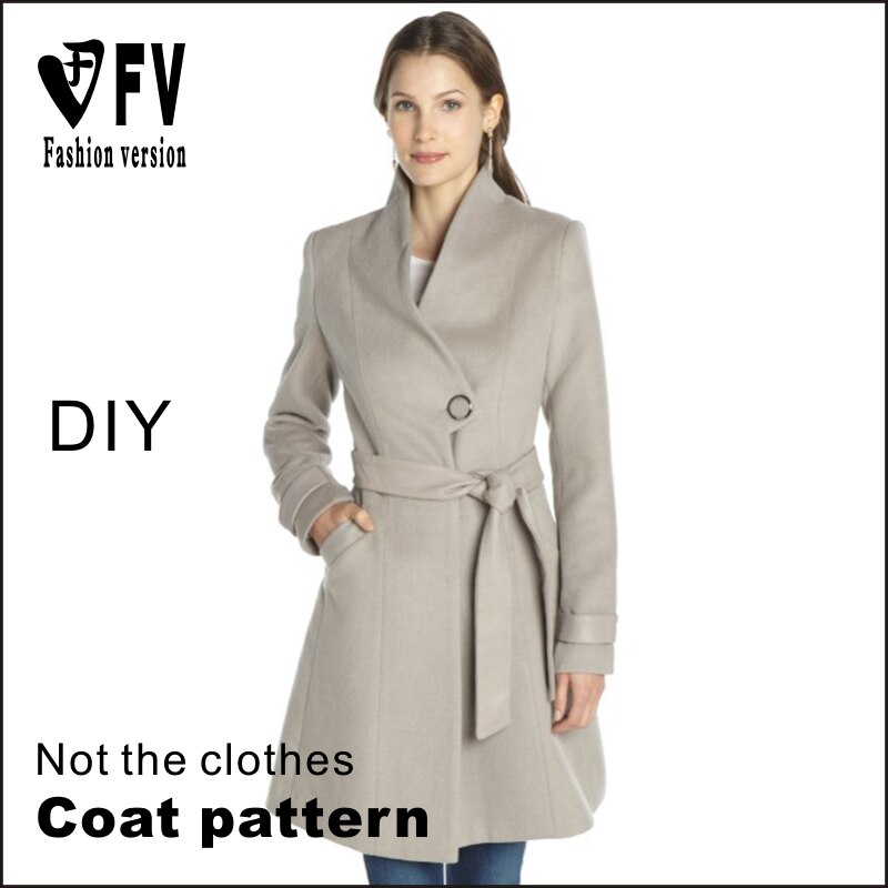 Damskie średniej długości modny płaszcz płaszcz wzór odzieży cięcia projekt rysunek BFY-85