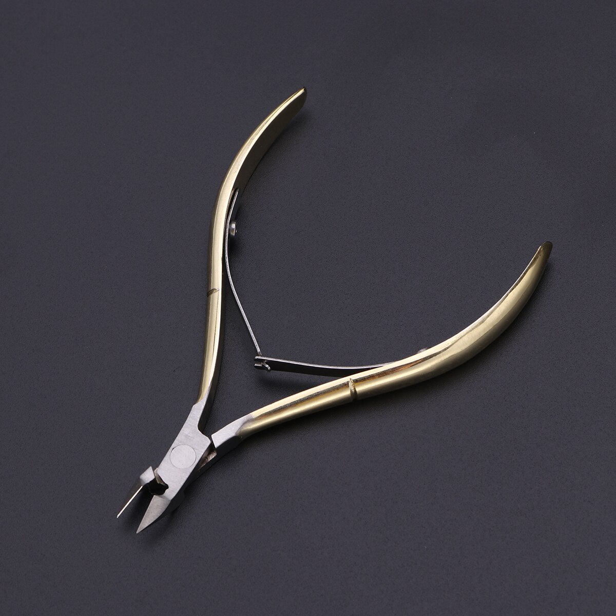 D501 4-Inches Full Jaw Golden Cuticle Nipper Cutter Clipper Stainless Steel with Double Springs Manicure Pedicure and Nail Tool