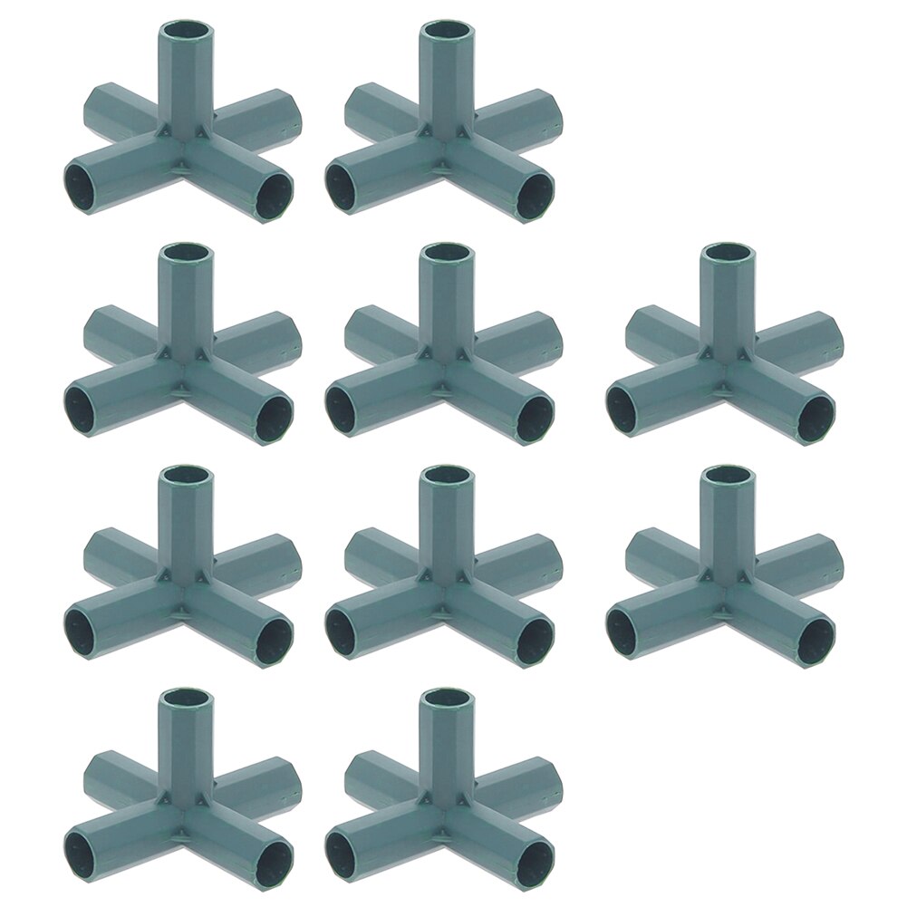 10PCS Greenhouse Frame Connectors Canes Connectors Pillar Plant Stakes Gardening Framework Building Awning Pipe Pole Garden Tool: 5 way