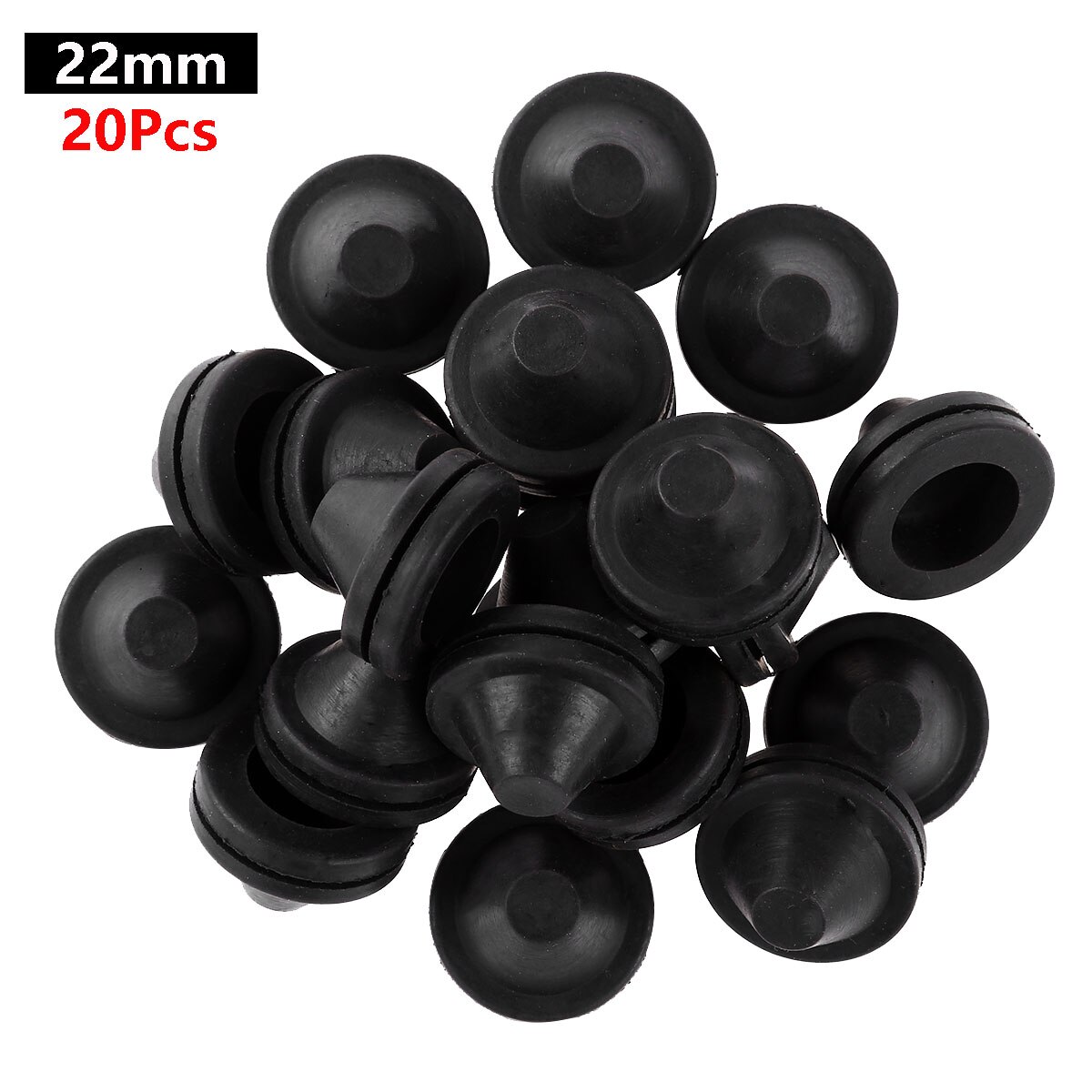 Home Accessories Insulated Rubber Tapered Seal Ring Grommets Inlet Outlet Case Box Plate Wire Cable Protector Plugs Dust Covers: Black 22mm