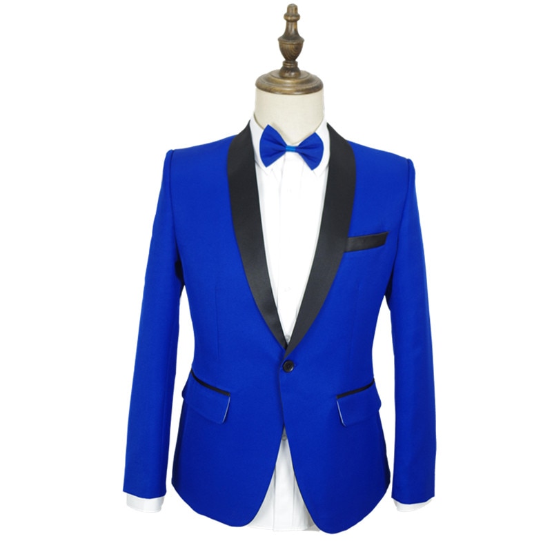 S-4XL Männer Anzüge königlich Blau Jacke Schlanke Männliche Sänger Kleidung Party Tragen GoGo tanzen Outfit Prom Anzug einstellen Bühne Kostüm VDB808