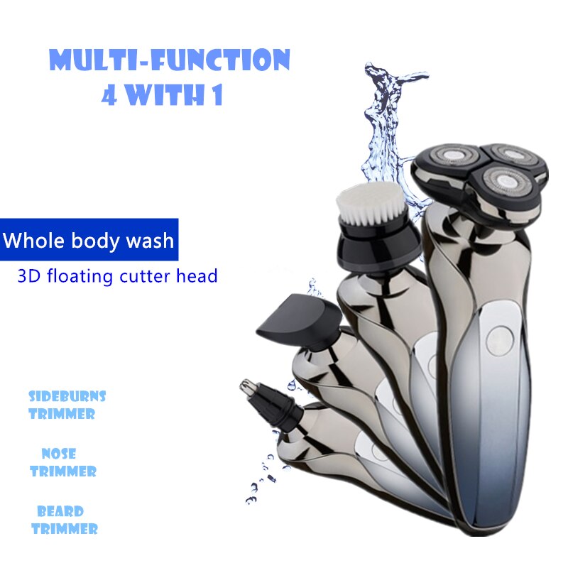 Elektrisch scheerapparaat multifunctionele 4 in- in-1 body wash intelligent digitaal display elektrisch scheerapparaat voor mannen baardtrimmer