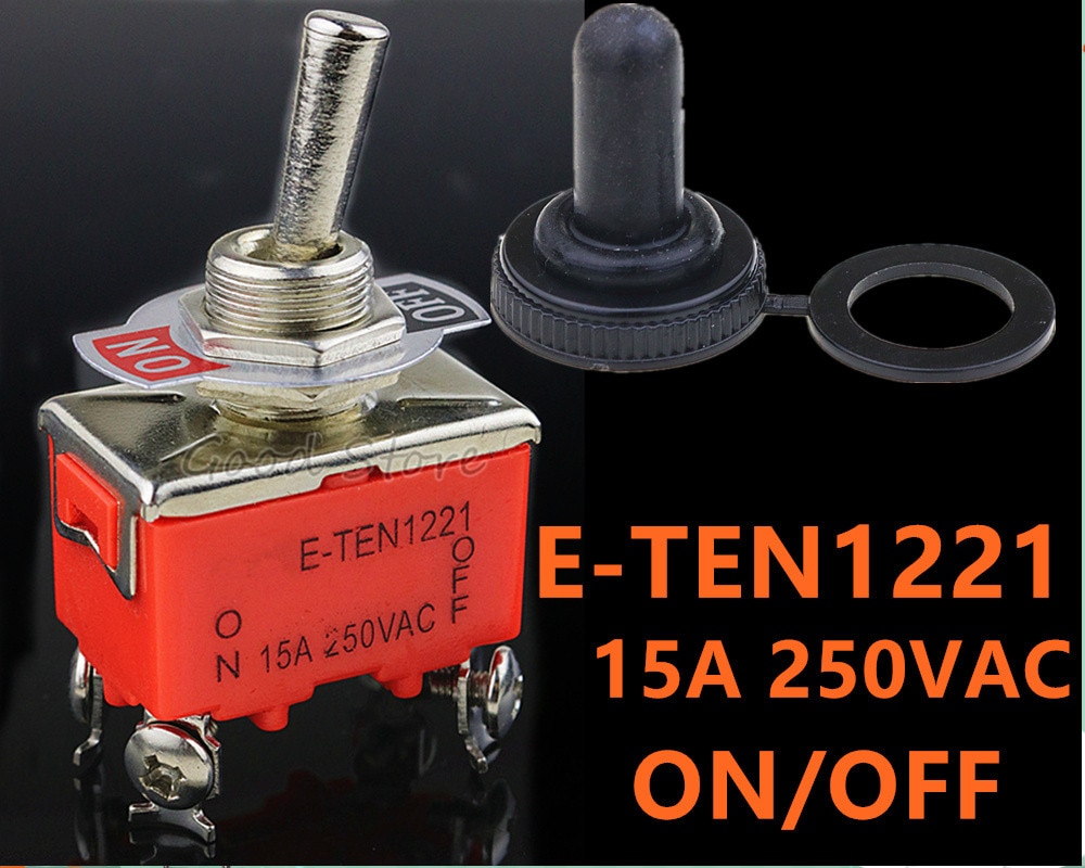 1 stk e-ten 1221 15a 250 vac 4 pin on-off vippekontakt vippekontakt strømafbryder mikrokontakt orange