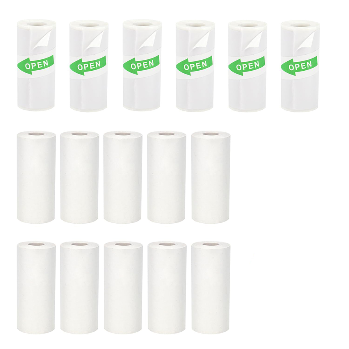 16 rollos de papeles de impresora térmica, 57x25mm, papeles térmicos autoadhesivos, impresoras de etiquetas en Color HD para Mini impresora portátil sin tinta: Verde claro