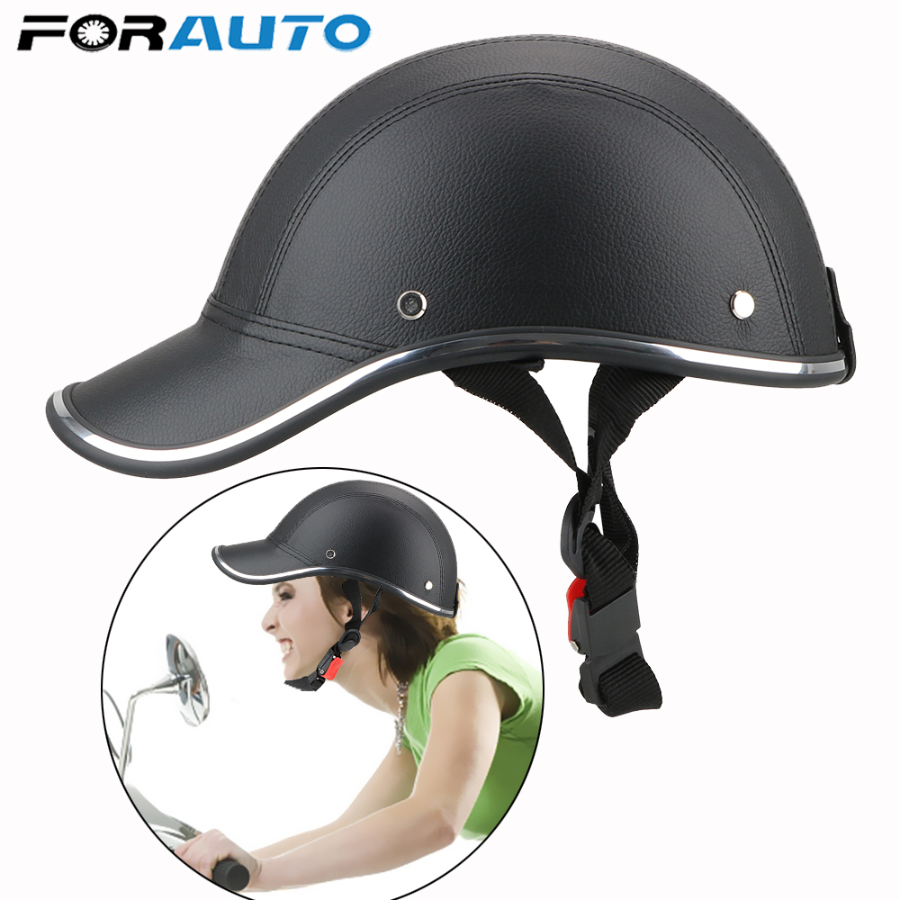 Moto demi casque casquette de Baseball StyleHalf visage Scooter électrique Anti-UV casque de sécurité