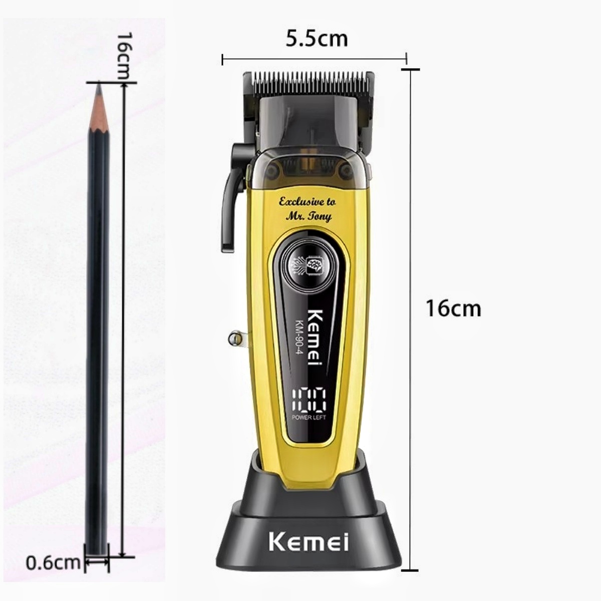 Kemei Hair Clippers 11500 RPM Hair Cut Machine Brushless Motor Electric Clippers DLC Blade Hair Clipper Men KM-90-4