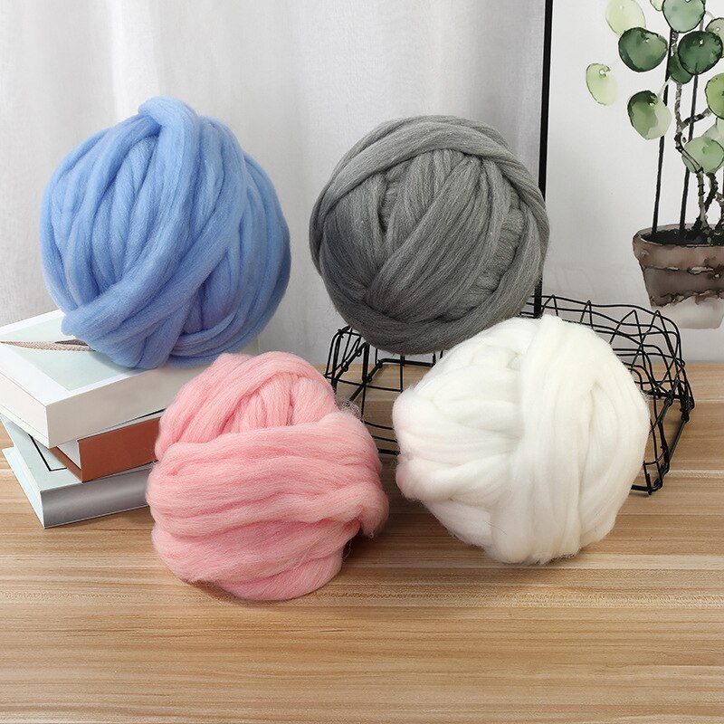 250g Super Thick Natural Wool Chunky Yarn Felt Wool Roving Yarn Spinning Hand Knitting Spin Yarn Diy Blanket Crocheting Supply