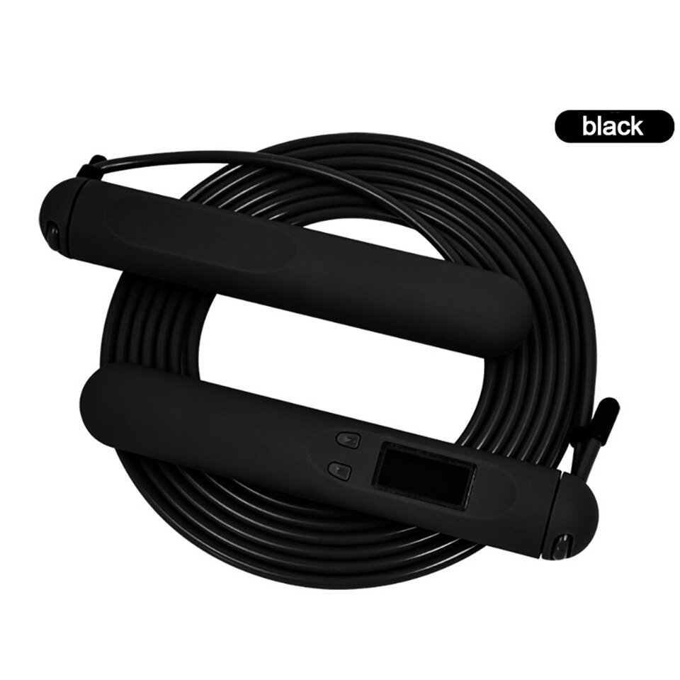 Sports Tool Electronic Counting Skipping Rope Super Wear-Resistant Steel Wire Rope Non-Slip Dry Hand-Held Fitness Equipment: Black