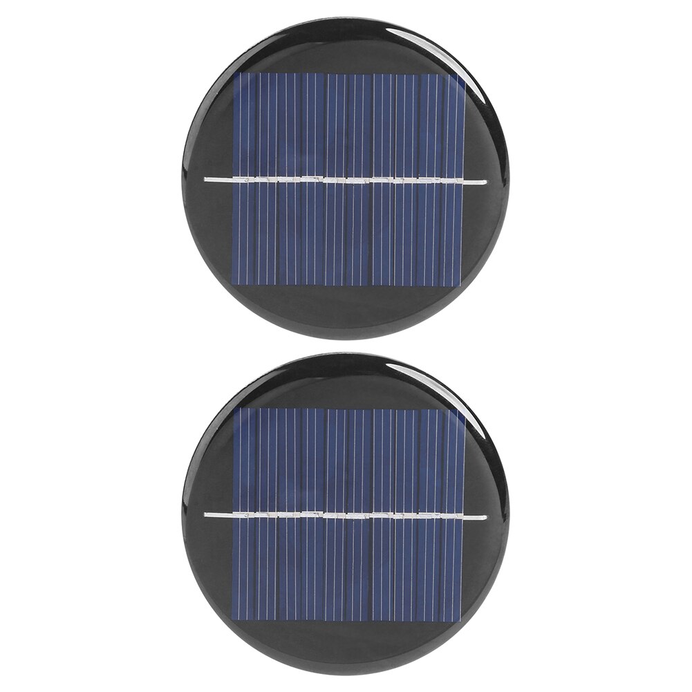 1/2Pcs Round Solar Pane Polycrystalline Silicon Solar Glue Panel Small Household Lighting System DIY Battery Cell Charger: 60MM-2Pc