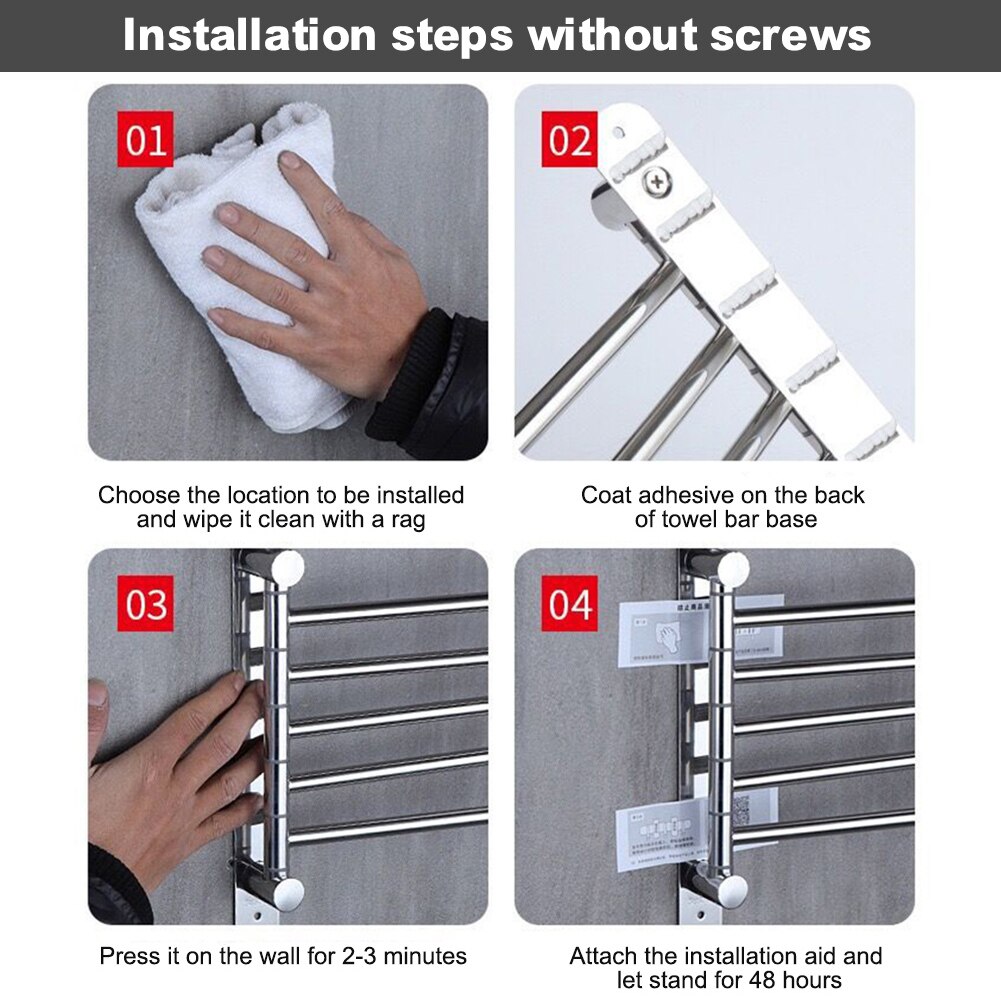 Stainless Steel Swivel Towel Rail With 5 Arms 32.5 Cm 180