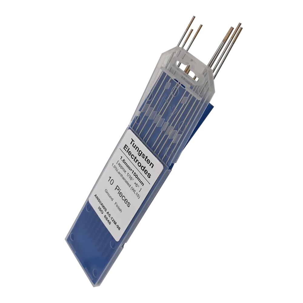 10pcs/1 Bag TIG Welding Tungsten Electrodes 1.5% Lanthanated WL15 Tungsten Electrode Welding Rods (1.6MM x 150MM)