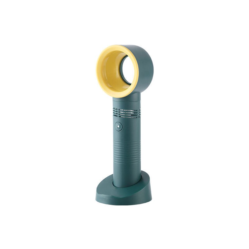 Mini Bladeless Fan Portable Hand held Cute Cat USB Rechargeable Cooling Fans 2000mAh Mute for Home Outdoor Ventilador Cooler: Green