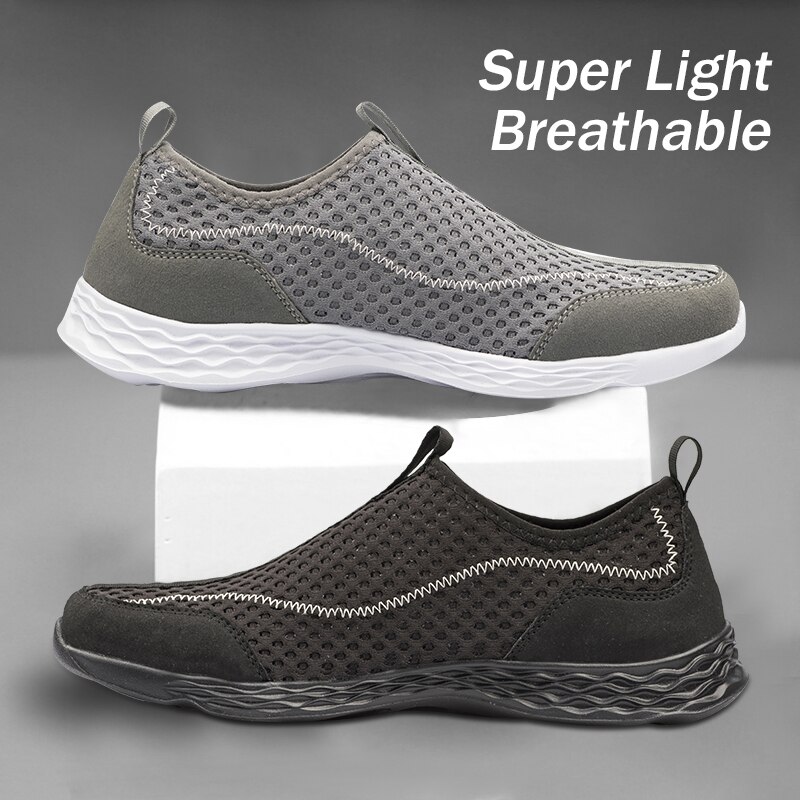 Sommar all mesh män & #39 ;s fritidsskor lätta ventilerande sneakers skor män utomhus vattenläcka snabbtorkande loafers sko plus storlek 15
