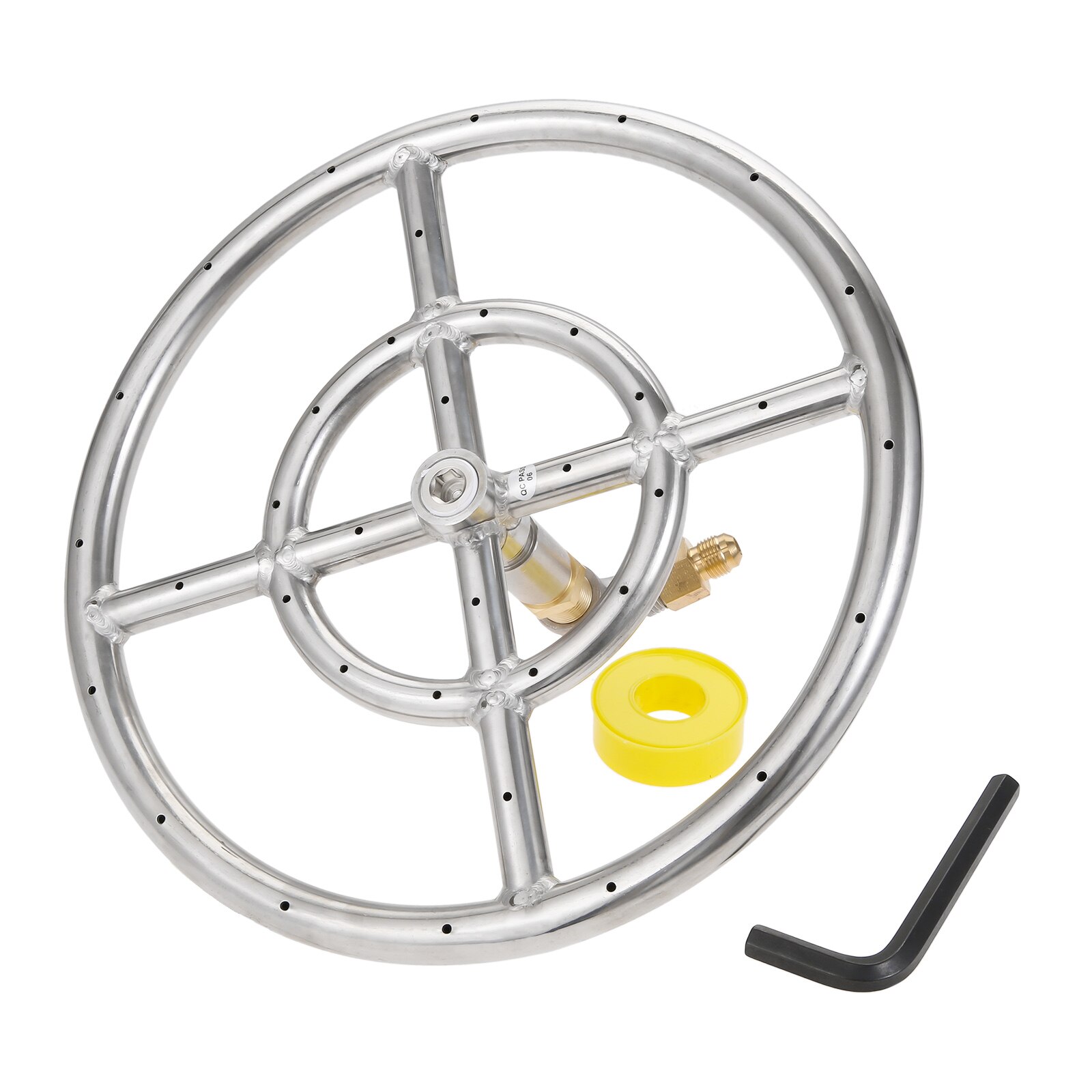 12 Inches 304 Stainless Steel Propane Fire Pit Ring Burner With 150K BTU Valve Suitable For Gas/propane/NG Fire Pit