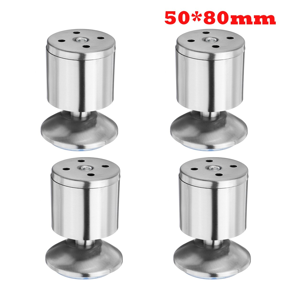 4Pcs Adjustable Stainless Steel Sofa Legs Replacement Furniture Feets Replacace Chair Table Desk Cabinet Leg 60-300cm: 80mm