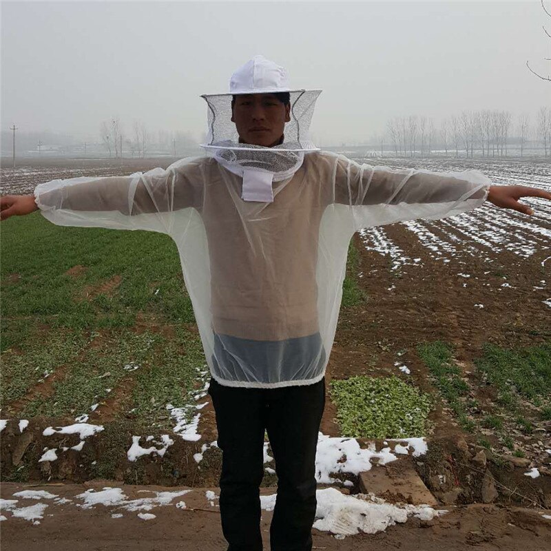 Professionelle Imker Jacke transparent Ultra-Dünne Leichte Atmungsaktive Bienenzucht Schutz Anzug Ausrügestochen mit Mit Kapuze Vei