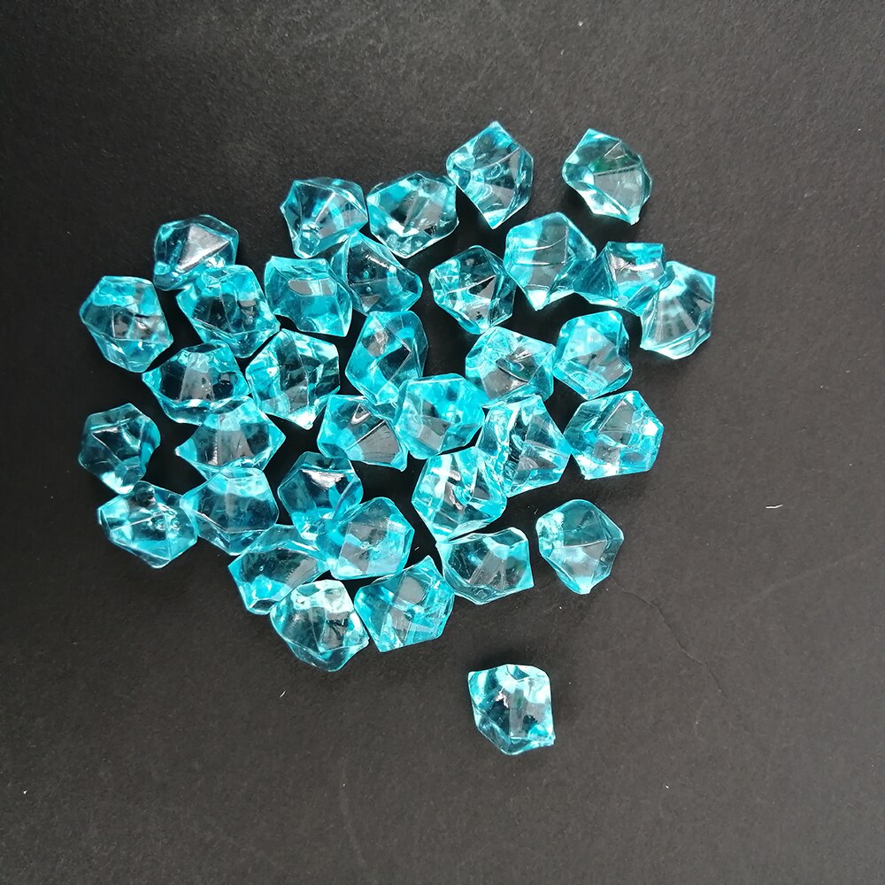 Camal 200 stuks/zak 11 x 14mm aquarium acryl stenen kristal ijsblokjes decoratie vaasvuller kiezel aquarium huis ornament landschap: Hemelsblauw