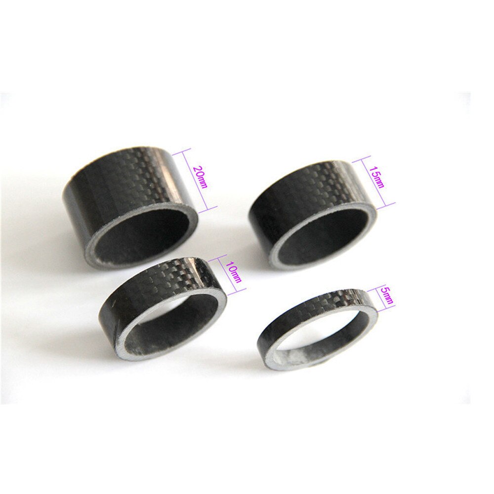 Bicycle Stem Spacer 1/8inch Carbon Fiber Bike Mtb Headset Stem 5/10/15/20mm Washer Spacer Set Kit Accessories Washer Spacer Set