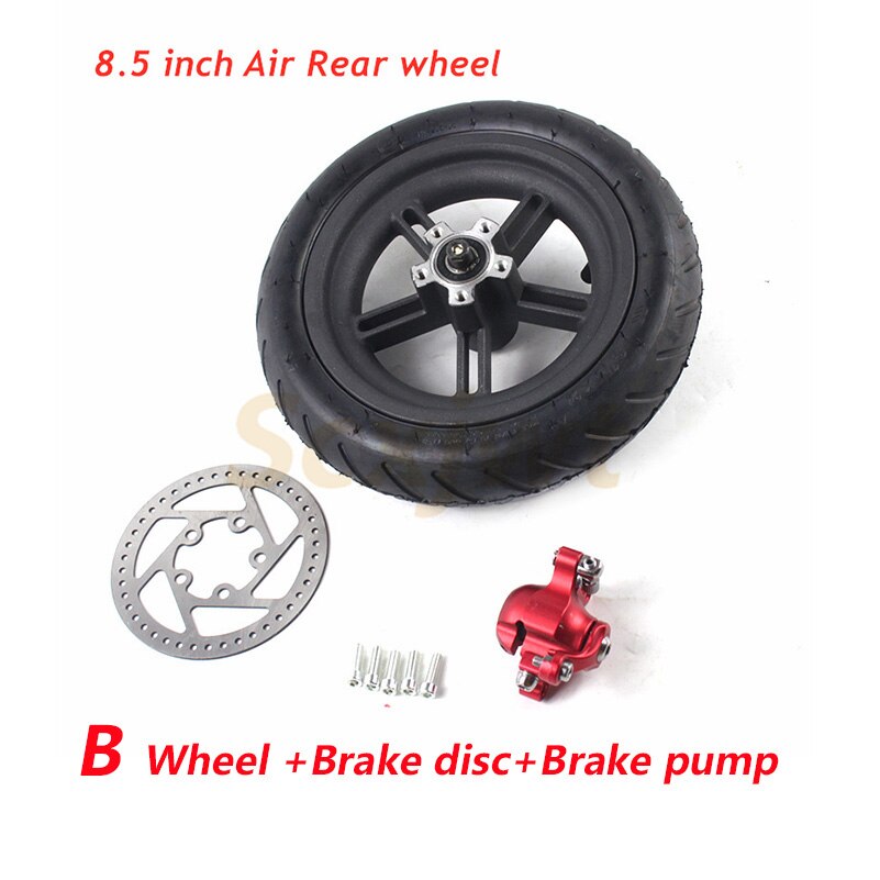 Pneus à Air Arrières pour Trottinette Électrique, Roues de Rééquilibrage 8.5 Pouces, 10 Pouces, Solides, pour Modèle Xiaomi Mijia M365, 8 1/2x2: B wheel . disc .pumb