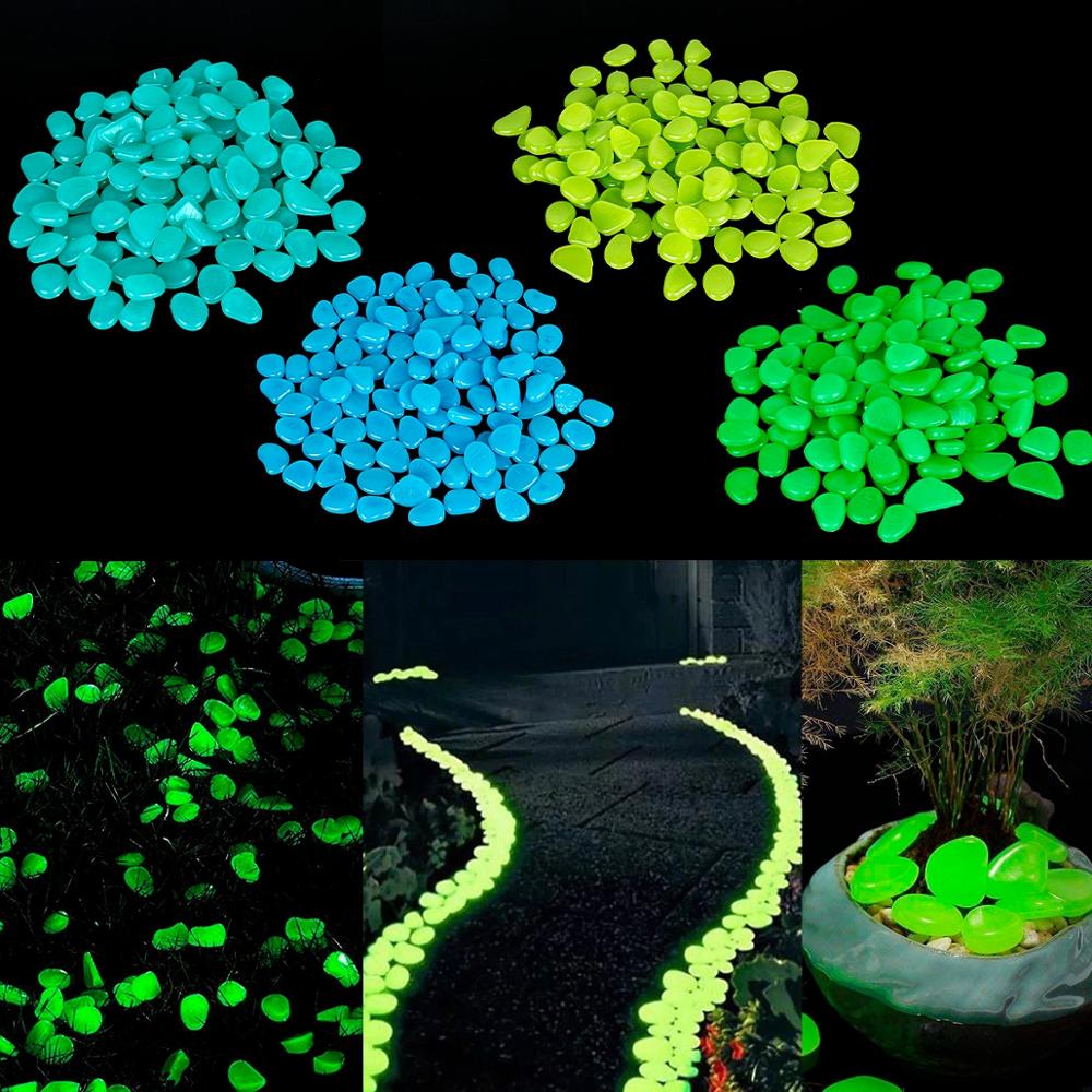 25/50pcs Glow in the Dark Garden Pebbles Glow Stones Rocks for Walkways Garden Path Patio Lawn Garden Yard Decor Luminous Stones