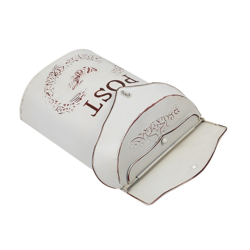 -Post Box Post Shabby Blue Bird Post Box Vintage Country House(White)