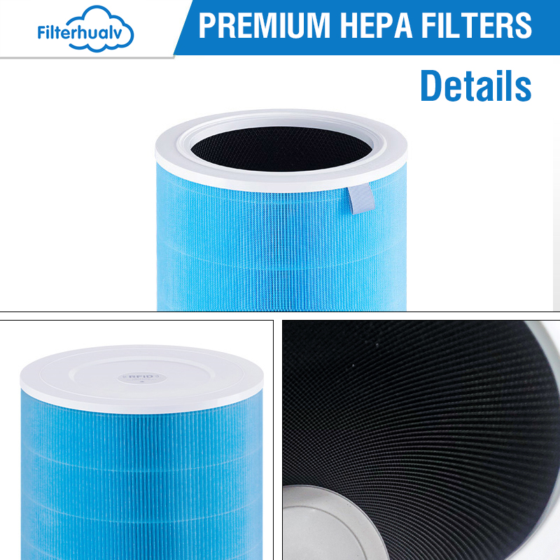 Filtro de aire para Xiaomi Mi 1/2/2S/2C/2H/3/3C/3H, purificador de aire, filtro de carbón activado Hepa PM2.5, antibacterias y formaldehído