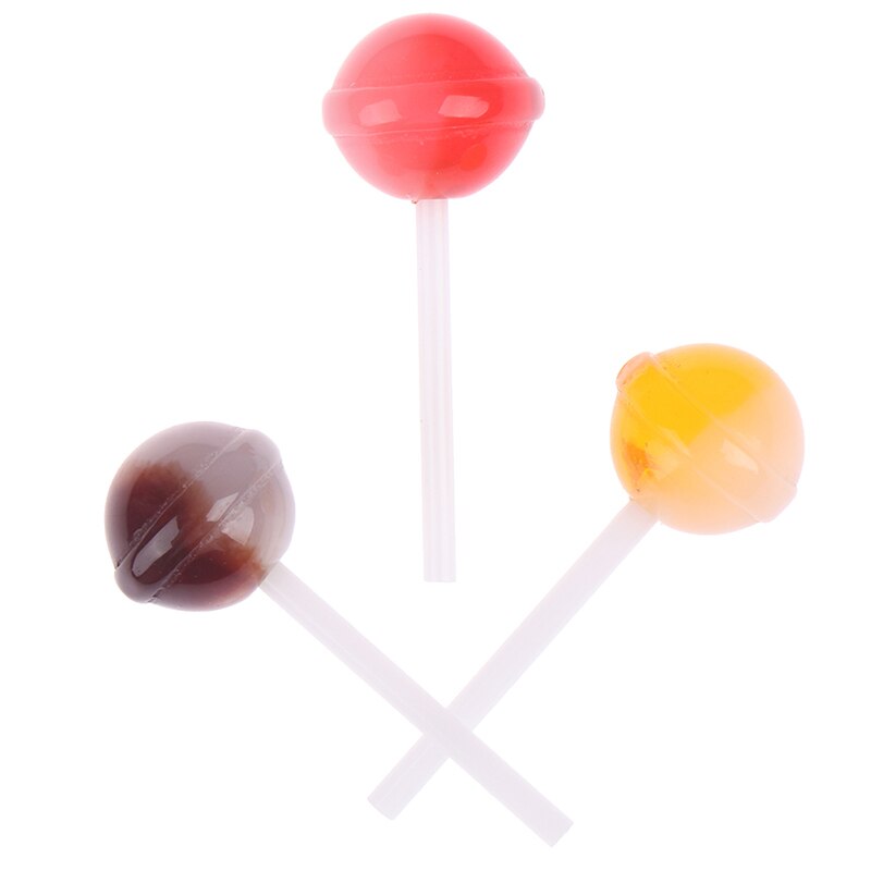 Miniature Food Dessert Sugar Mini Lollipops With Case Holder Candy For Doll House 1/12 Kitchen Furniture Toys Accessories 1:12