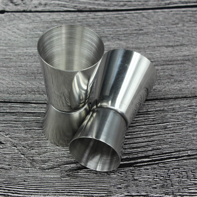 1 kpl juoda alkoholia toimenpide cocktail shaker kuppi 15/30ml 25/50ml kannettava keittiökapineet ruostumatonta terästä kaksoiskuvaus toimenpide kuppi